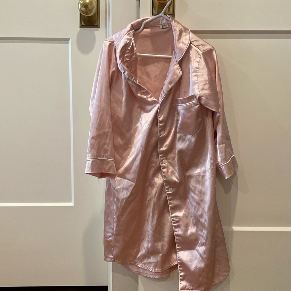 Pink satin girls nightgown
